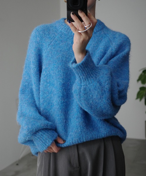 セール】ボリュームスリーブラグランニット（ニット/セーター