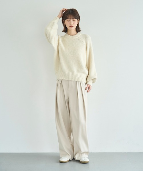 meilmada（メイルマダ）の「ボリュームスリーブラグランニット（ニット/セーター・レディース・ベージュ/オフホワイト/ブルー・FREE）」の16枚目の写真