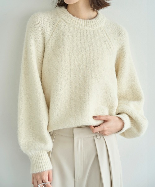 meilmada（メイルマダ）の「ボリュームスリーブラグランニット（ニット/セーター・レディース・ベージュ/オフホワイト/ブルー・FREE）」の10枚目の写真