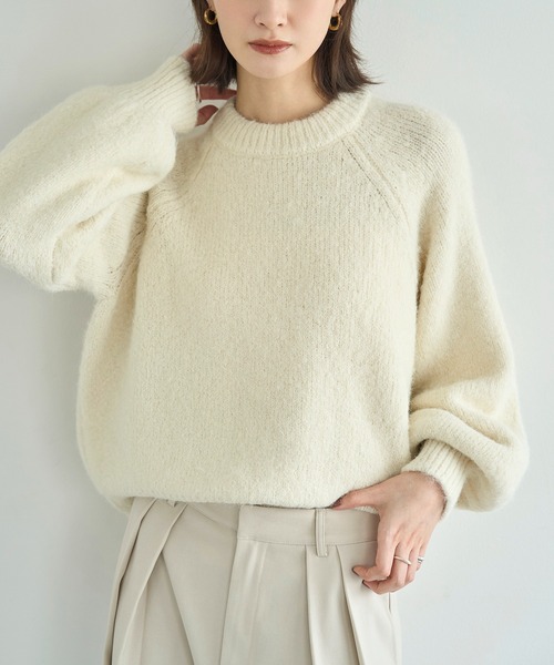 meilmada（メイルマダ）の「ボリュームスリーブラグランニット（ニット/セーター・レディース・ベージュ/オフホワイト/ブルー・FREE）」の9枚目の写真
