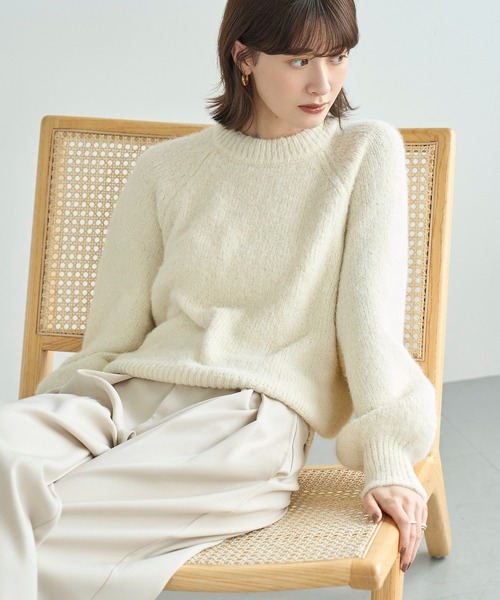 セール】ボリュームスリーブラグランニット（ニット/セーター