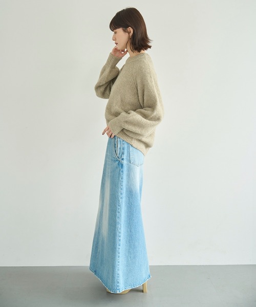 meilmada（メイルマダ）の「ボリュームスリーブラグランニット（ニット/セーター・レディース・ベージュ/オフホワイト/ブルー・FREE）」の5枚目の写真