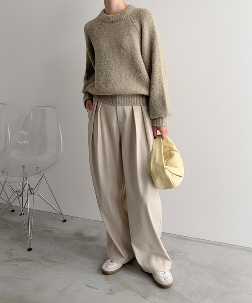 meilmada（メイルマダ）の「ボリュームスリーブラグランニット（ニット/セーター・レディース・ベージュ/オフホワイト/ブルー・FREE）」の8枚目の写真