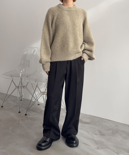 meilmada（メイルマダ）の「ボリュームスリーブラグランニット（ニット/セーター・レディース・ベージュ/オフホワイト/ブルー・FREE）」の7枚目の写真