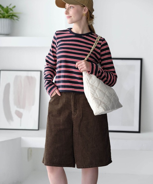 ZAKKA-BOX(ザッカボックス)の「コーデュロイハーフパンツ(その他パンツ・レディース・アイボリー/ブラック/カーキブラウン・L/M)」の4枚目の写真