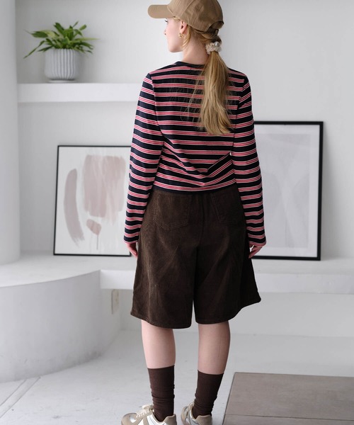 ZAKKA-BOX(ザッカボックス)の「コーデュロイハーフパンツ(その他パンツ・レディース・アイボリー/ブラック/カーキブラウン・L/M)」の5枚目の写真