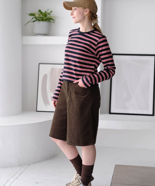 ZAKKA-BOX(ザッカボックス)の「コーデュロイハーフパンツ(その他パンツ・レディース・アイボリー/ブラック/カーキブラウン・L/M)」の6枚目の写真