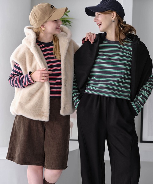 ZAKKA-BOX(ザッカボックス)の「コーデュロイハーフパンツ(その他パンツ・レディース・アイボリー/ブラック/カーキブラウン・L/M)」の8枚目の写真