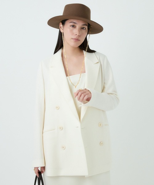 Chaos（カオス）の「Chaos(カオス)/ ◇金子綾さんYouTube紹介◇　バランサールームジャケット　【セットアップ可】（テーラードジャケット・レディース・チャコールグレー/アイボリー・FREE）」の8枚目の写真