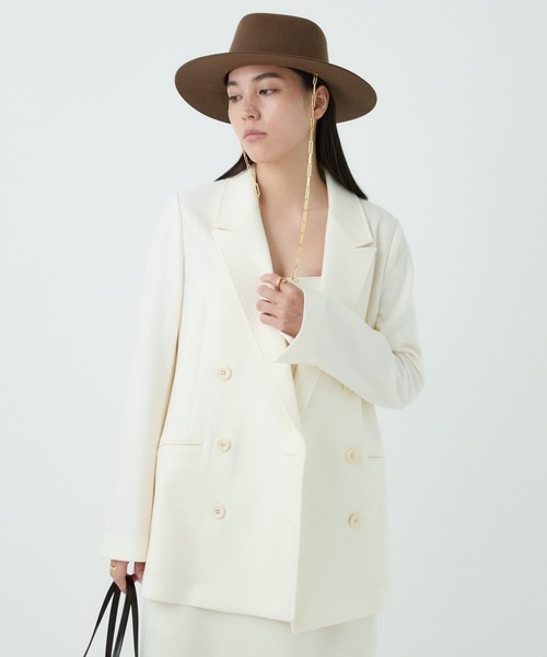 Chaos（カオス）の「Chaos(カオス)/ ◇金子綾さんYouTube紹介◇　バランサールームジャケット　【セットアップ可】（テーラードジャケット・レディース・チャコールグレー/アイボリー・FREE）」の10枚目の写真