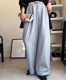 ベルト付きワイドパンツ
