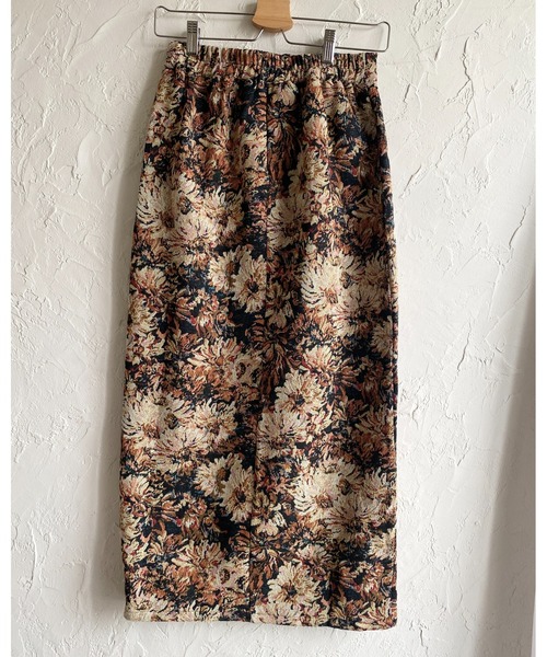 She's Closet（シーズクローゼット）の「タイトロング丈花柄フラワージップゴブラン柄スカート（スカート・レディース・アイボリー/ブラック/ベージュ・FREE）」の21枚目の写真