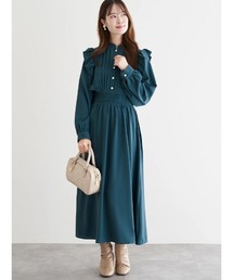 LUDIC PARK（ルディックパーク）の「ピンタックフリルワンピース(無地・チェック柄)（ワンピース・レディース）」