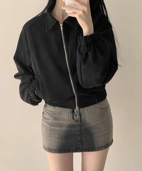 HALEY PESCA(ヘーリーペスカ)の「HALEY PESCA/ショート丈 フェイクスエードブルゾン(ブルゾン・レディース・ブラック/グレー/ベージュ・MEDIUM/SMALL)」の5枚目の写真