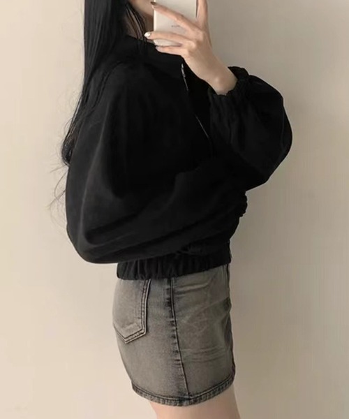 HALEY PESCA(ヘーリーペスカ)の「HALEY PESCA/ショート丈 フェイクスエードブルゾン(ブルゾン・レディース・ブラック/グレー/ベージュ・MEDIUM/SMALL)」の6枚目の写真