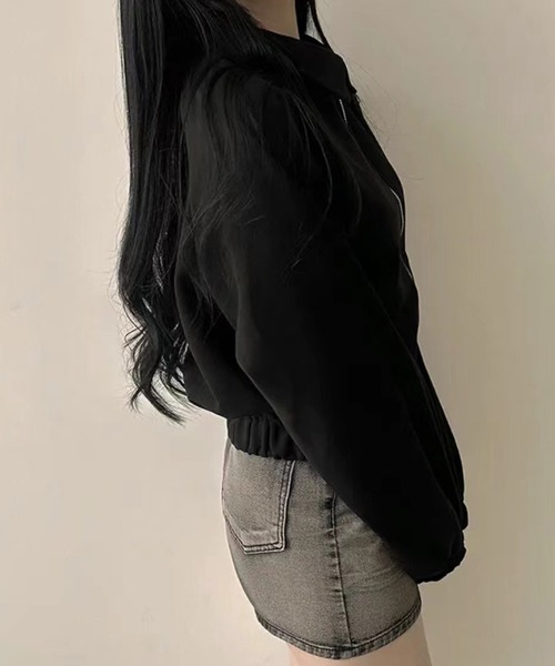 HALEY PESCA(ヘーリーペスカ)の「HALEY PESCA/ショート丈 フェイクスエードブルゾン(ブルゾン・レディース・ブラック/グレー/ベージュ・MEDIUM/SMALL)」の11枚目の写真