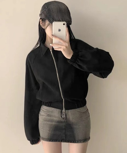 HALEY PESCA(ヘーリーペスカ)の「HALEY PESCA/ショート丈 フェイクスエードブルゾン(ブルゾン・レディース・ブラック/グレー/ベージュ・MEDIUM/SMALL)」の12枚目の写真