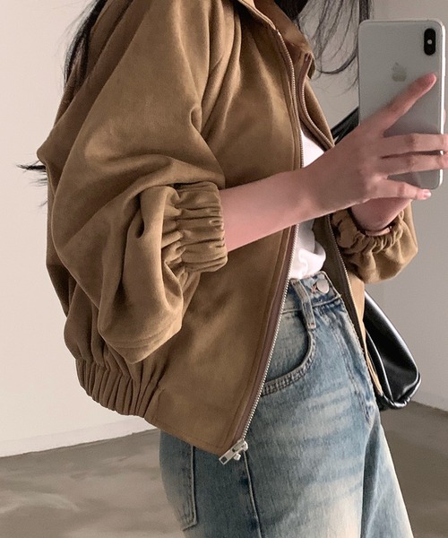 HALEY PESCA(ヘーリーペスカ)の「HALEY PESCA/ショート丈 フェイクスエードブルゾン(ブルゾン・レディース・ブラック/グレー/ベージュ・MEDIUM/SMALL)」の18枚目の写真