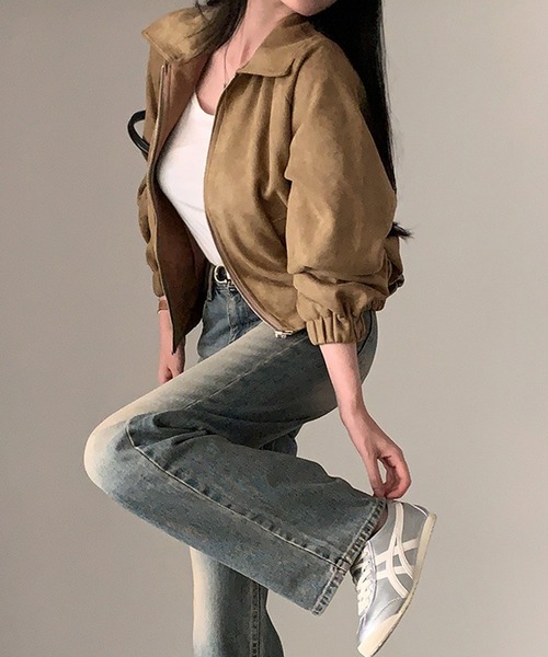HALEY PESCA(ヘーリーペスカ)の「HALEY PESCA/ショート丈 フェイクスエードブルゾン(ブルゾン・レディース・ブラック/グレー/ベージュ・MEDIUM/SMALL)」の21枚目の写真