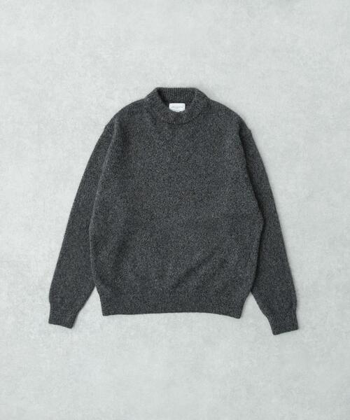 セール】new basic CASHMERE SILK MOULINE CREW-NECK KNIT（ニット