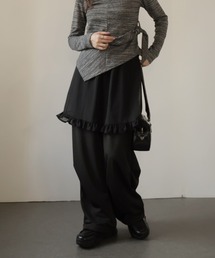 シアースカート付きワイドパンツ