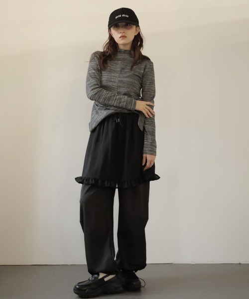 Ulysses(ユリシス)の「シアースカート付きワイドパンツ(その他パンツ・レディース・グレー/ブラック・F)」の3枚目の写真