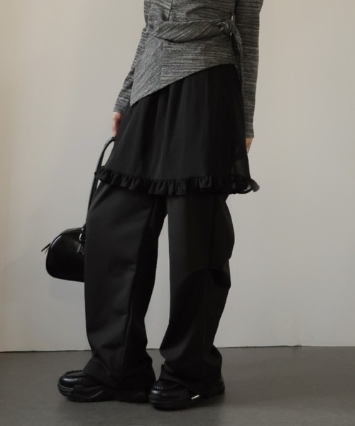 Ulysses(ユリシス)の「シアースカート付きワイドパンツ(その他パンツ・レディース・グレー/ブラック・F)」の9枚目の写真