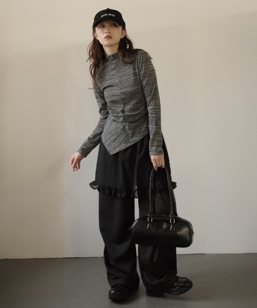 Ulysses(ユリシス)の「シアースカート付きワイドパンツ(その他パンツ・レディース・グレー/ブラック・F)」の12枚目の写真
