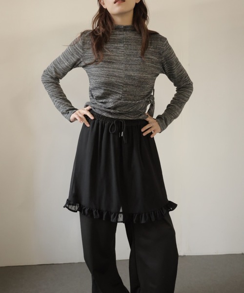 Ulysses(ユリシス)の「シアースカート付きワイドパンツ(その他パンツ・レディース・グレー/ブラック・F)」の15枚目の写真