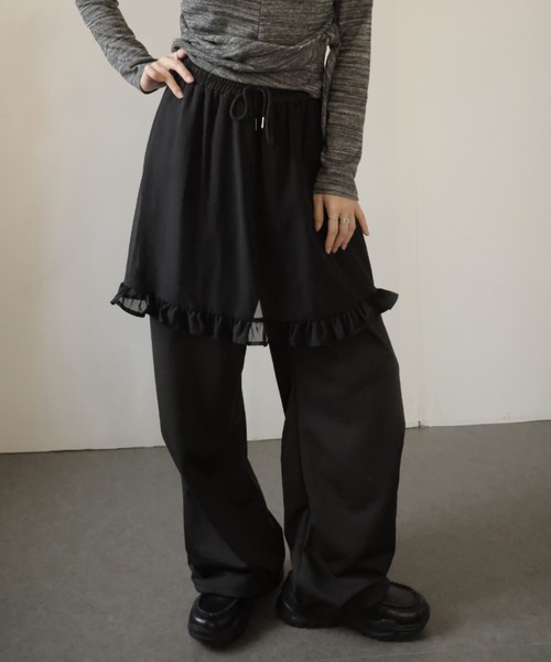 Ulysses(ユリシス)の「シアースカート付きワイドパンツ(その他パンツ・レディース・グレー/ブラック・F)」の16枚目の写真