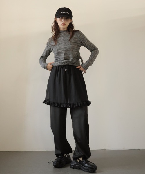 Ulysses(ユリシス)の「シアースカート付きワイドパンツ(その他パンツ・レディース・グレー/ブラック・F)」の17枚目の写真