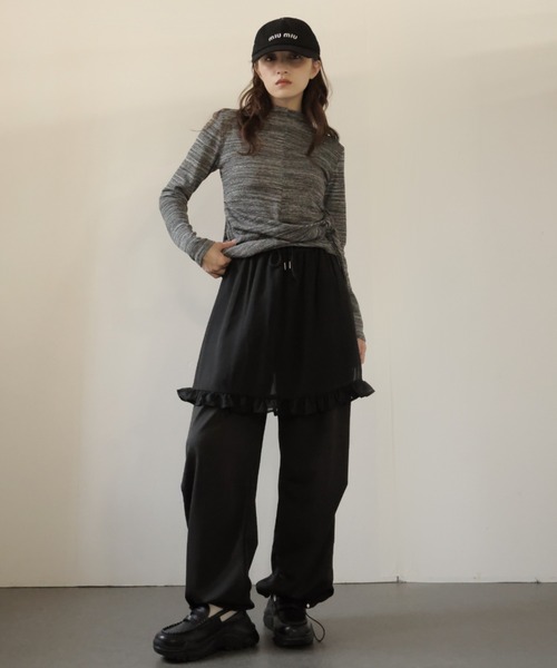 Ulysses(ユリシス)の「シアースカート付きワイドパンツ(その他パンツ・レディース・グレー/ブラック・F)」の18枚目の写真