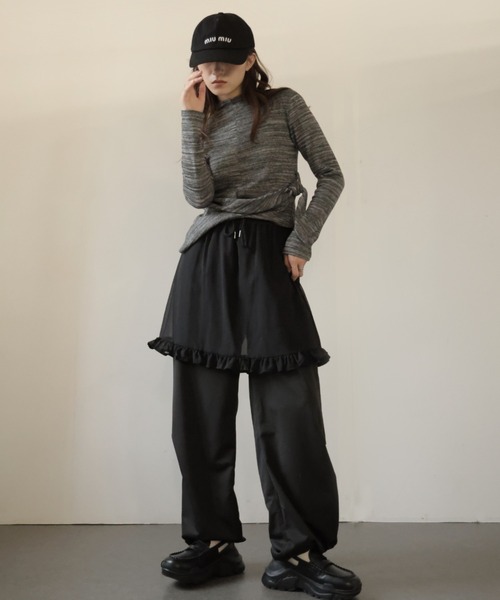 Ulysses(ユリシス)の「シアースカート付きワイドパンツ(その他パンツ・レディース・グレー/ブラック・F)」の19枚目の写真