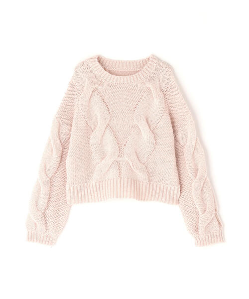 セール】◇【Oggi掲載】クロップドビッグケーブルニット（ニット