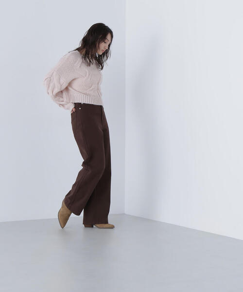 NATURAL BEAUTY BASIC(ナチュラルビューティーベーシック)の「◇【Oggi掲載】クロップドビッグケーブルニット(ニット/セーター・レディース・ピンク/ブルー/オフホワイト・FREE)」の10枚目の写真