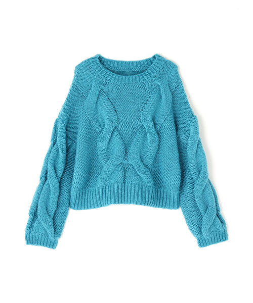 NATURAL BEAUTY BASIC(ナチュラルビューティーベーシック)の「◇【Oggi掲載】クロップドビッグケーブルニット(ニット/セーター・レディース・ピンク/ブルー/オフホワイト・FREE)」の21枚目の写真
