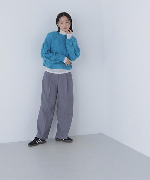 NATURAL BEAUTY BASIC(ナチュラルビューティーベーシック)の「◇【Oggi掲載】クロップドビッグケーブルニット(ニット/セーター・レディース・ピンク/ブルー/オフホワイト・FREE)」の22枚目の写真