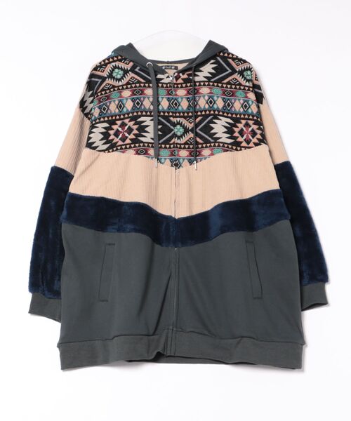 チャイハネ（チャイハネ）の「【チャイハネ】ファーベルMEN'Sジップアップパーカー（パーカー・メンズ・グリーン/ホワイト/ブラック・FREE）」の3枚目の写真