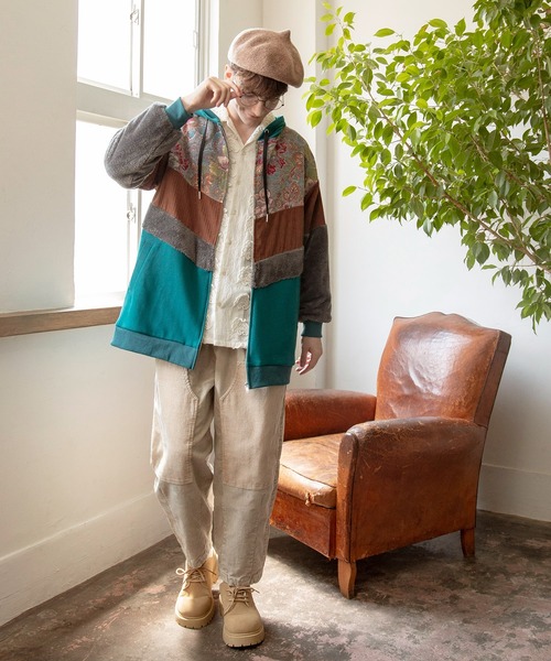 チャイハネ（チャイハネ）の「【チャイハネ】ファーベルMEN'Sジップアップパーカー（パーカー・メンズ・グリーン/ホワイト/ブラック・FREE）」の5枚目の写真