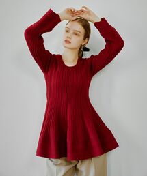 cle blatt（クレブラット）の「ランダムリブフレアニット（ニット/セーター）」