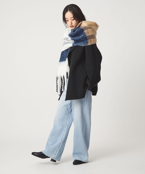 Barbour（バブアー）の「＜Barbour＞タータンチェック マフラー（マフラー・レディース・オフホワイト/オリーブ/グレー系・FREE）」の7枚目の写真