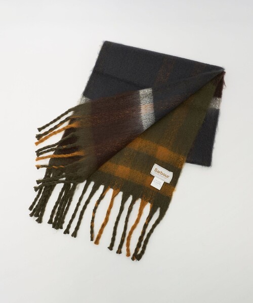 Barbour（バブアー）の「＜Barbour＞タータンチェック マフラー（マフラー・レディース・オフホワイト/オリーブ/グレー系・FREE）」の12枚目の写真