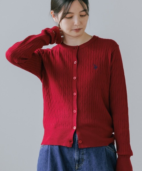 U.S.POLO ASSN./ユーエスポロアッスン クルーネック ケーブル