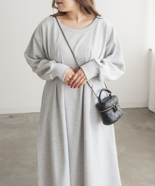 CLETTE(クレット)の「CLETTEオリジナルウエストタックロングワンピース(ワンピース・レディース・ブラウン/グレー/チャコールグレー・LL/3L/4L)」の15枚目の写真