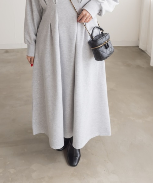 CLETTE(クレット)の「CLETTEオリジナルウエストタックロングワンピース(ワンピース・レディース・ブラウン/グレー/チャコールグレー・LL/3L/4L)」の16枚目の写真
