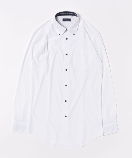 TOKYO SHIRTS(トウキョウシャツ)の「形態安定ノンアイロン ボタンダウン 長袖ストレッチビジネスワイシャツ(大きいサイズ・長いサイズ)(ビジネスシャツ・メンズ・ホワイト・首回り43cm-裄丈90cm/首回り42cm-裄丈90cm/首回り41cm-裄丈90cm/首回り39cm-裄丈88cm/首回り47cm-裄丈90cm/首回り47cm-裄丈86cm/首回り45cm-裄丈90cm/首回り45cm-裄丈86cm/首回り45cm-裄丈82cm)」の6枚目の写真