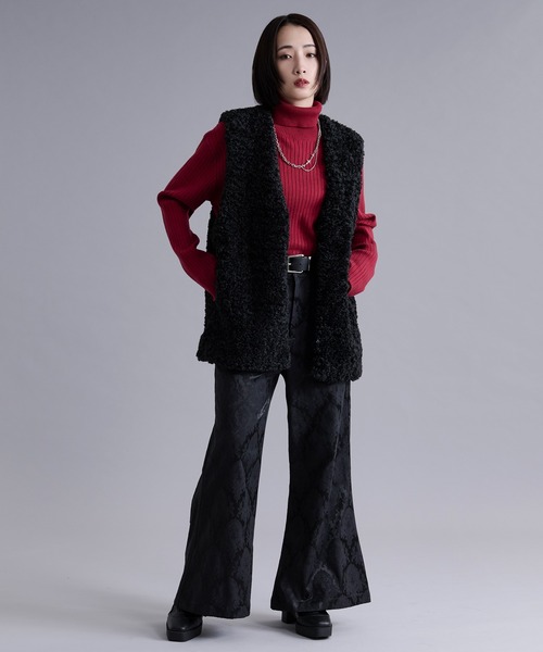 Ellno Loset（エルノロゼット）の「プードルファーベスト（ベスト・メンズ・ブラック/グレー・MEDIUM/LARGE）」の15枚目の写真