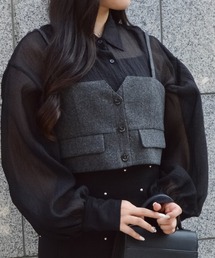 ＆soiree（アンドソワレ）の「フェイクウールビスチェ風キャミソール（キャミソール）」