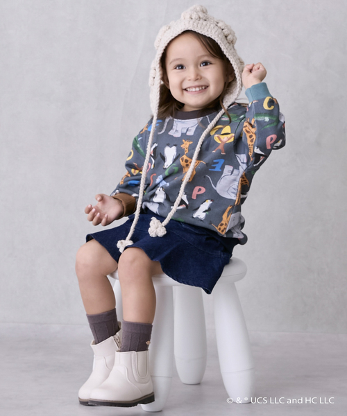 petit main（プティマイン）の「【おさるのジョージ】総柄トレーナー（スウェット・キッズ・アイボリー/ネイビー・130cm/110cm/120cm/100cm/80ｃｍ/90cm）」の16枚目の写真