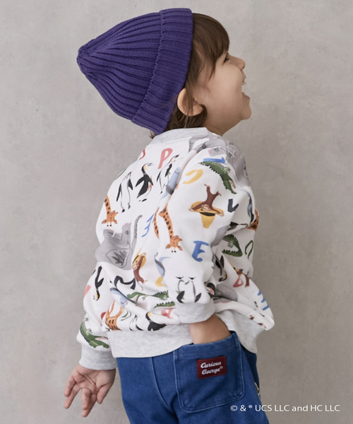 petit main（プティマイン）の「【おさるのジョージ】総柄トレーナー（スウェット・キッズ・アイボリー/ネイビー・130cm/110cm/120cm/100cm/80ｃｍ/90cm）」の15枚目の写真
